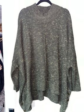 Cozy Women's Olive Marled Cowl Neck Sweater